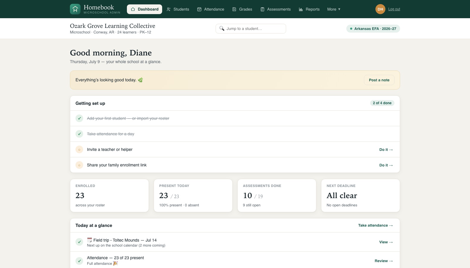 Homebook school-management platform