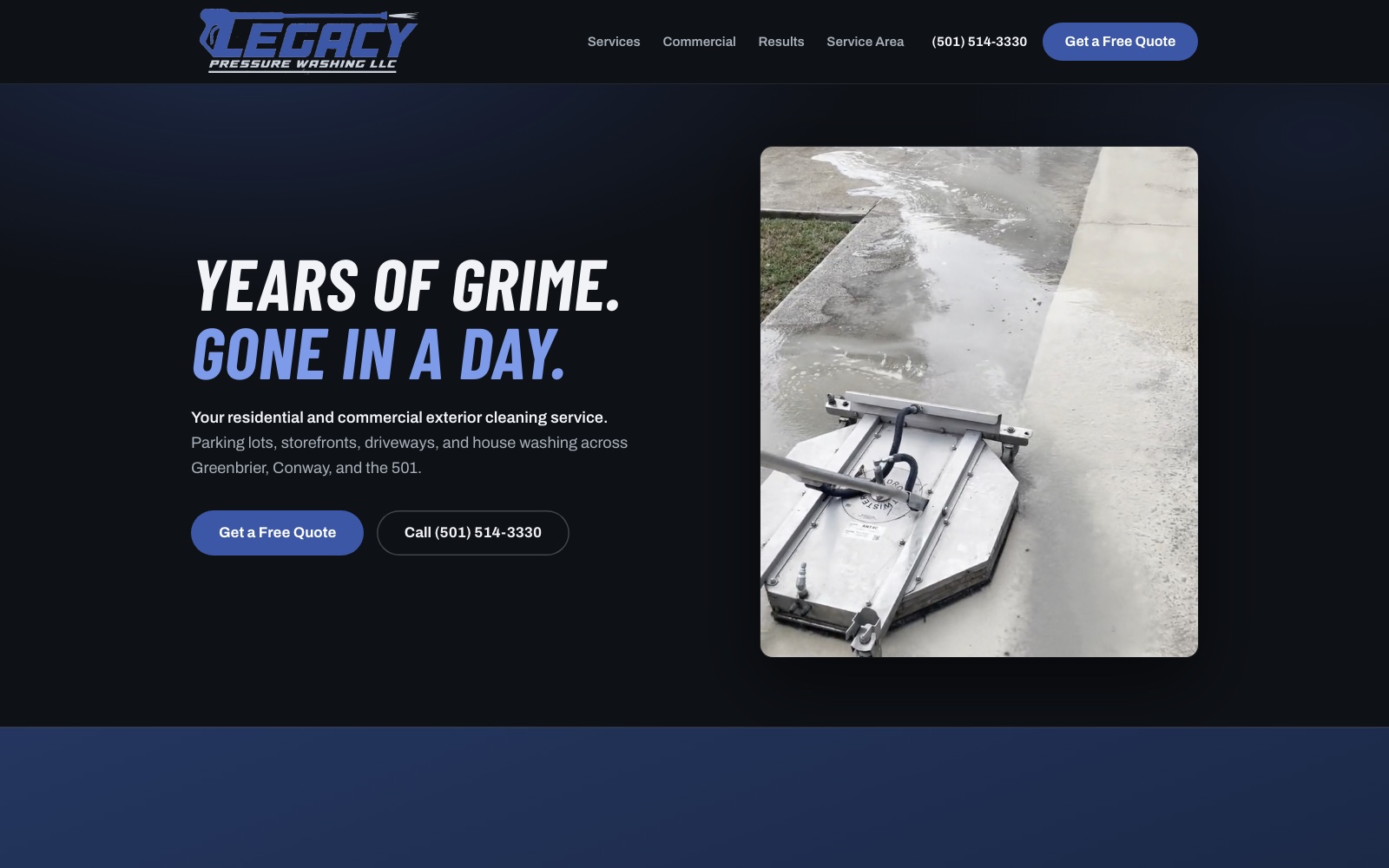 Legacy Pressure Washing website